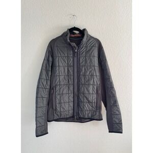 FRAUENSCHUH Quilted Hybrid Jacket Mens Gray Full Zip Collar Warm Outdoor Sz 3